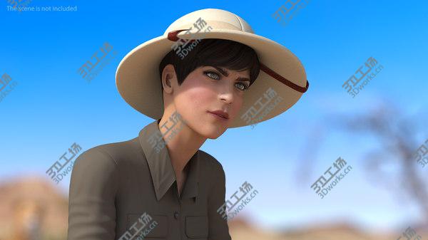 images/goods_img/20210312/Women in Safari Costume Crouching Pose 3D model/5.jpg